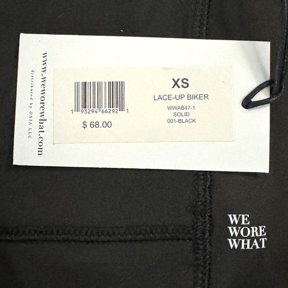 WeWoreWhat Lace Up Detail Black Biker Shorts High Rise 6" Inseam Extra Small XS - Picture 5 of 16